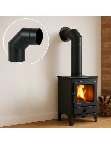 Curva a 90° Elemento Angolare Modifica Sezione Canale Fumo Stufa Pellet