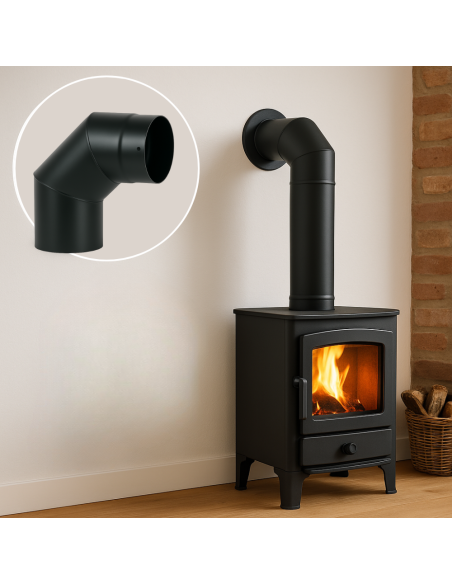 Curva a 90° Elemento Angolare Modifica Sezione Canale Fumo Stufa Pellet