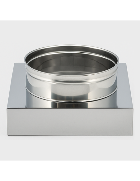 Riduzione Quadra Tonda 350x350 - Ø 300 mm, Acciaio Inox Sp. 0,5 mm Canna Fumaria
