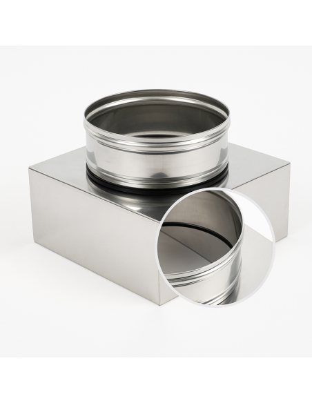 Riduzione Quadra Tonda 350x350 - Ø 300 mm, Acciaio Inox Sp. 0,5 mm Canna Fumaria