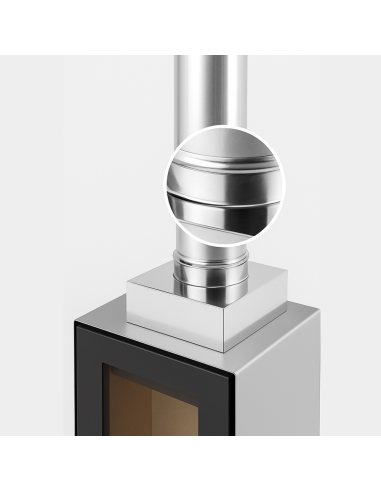 Riduzione Quadra Tonda 350x350 - Ø 300 mm, Acciaio Inox Sp. 0,5 mm Canna Fumaria