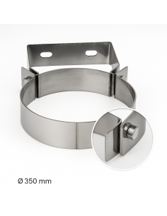 Fascetta Murale Ø 350 mm Acciaio Inox Fissaggio Canna Fumaria Parete Piana 2