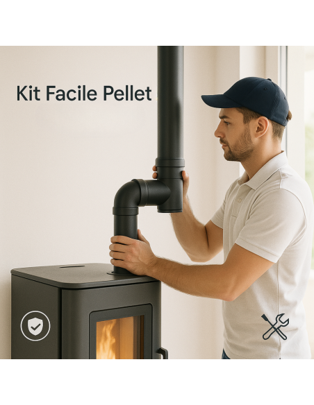 Kit Facile Pellet Completo 11 Pezzi Per Canale Da Fumo Diametro 80 mm