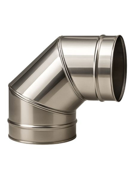 Curva In Acciaio Inox  Assemblaggio Canna Fumaria Diametro 250 mm Deviazioni 90° 