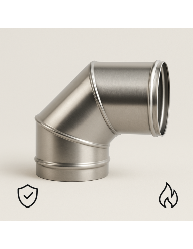Curva In Acciaio Inox  Assemblaggio Canna Fumaria Diametro 250 mm Deviazioni 90° 