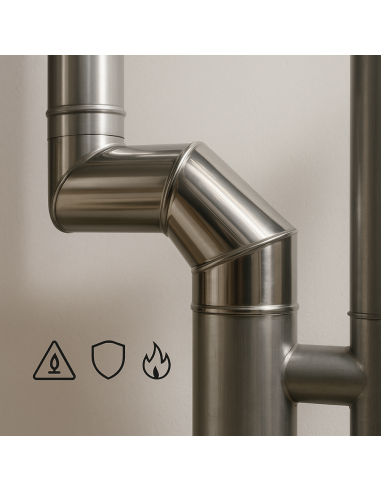 Curva In Acciaio Inox  Assemblaggio Canna Fumaria Diametro 250 mm Deviazioni 90° 