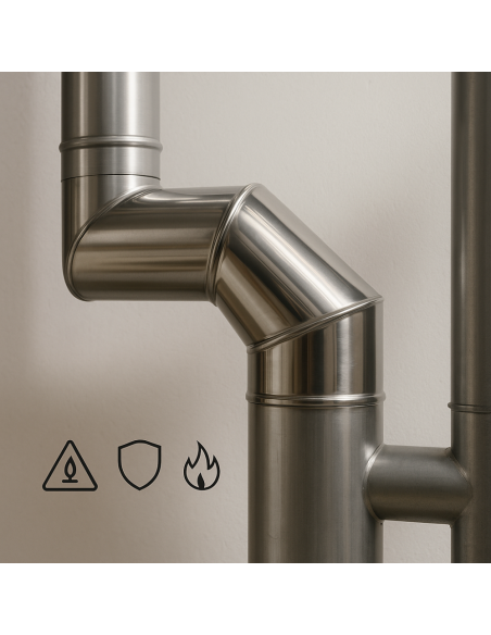 Curva In Acciaio Inox  Assemblaggio Canna Fumaria Diametro 250 mm Deviazioni 90° 