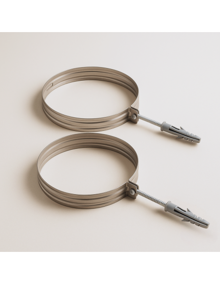 Collare Nervato Acciaio Inox Ø 300 mm Fissaggio Canna Fumaria Confezione 2 Pezzi