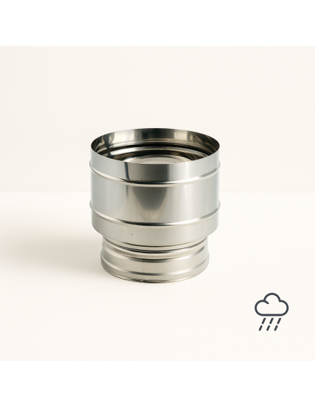 Fumaiolo 4 Venti Base Tonda In Acciaio Inox Diametro 80 mm Camini Stufe
