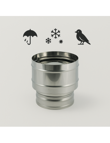 Fumaiolo 4 Venti Base Tonda In Acciaio Inox Diametro 80 mm Camini Stufe