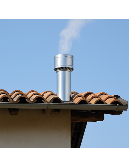 Fumaiolo 4 Venti Base Tonda In Acciaio Inox Diametro 80 mm Camini Stufe