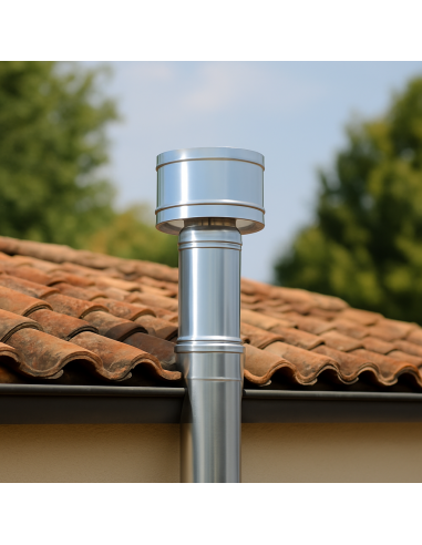 Fumaiolo 4 Venti Base Tonda In Acciaio Inox Diametro 80 mm Camini Stufe