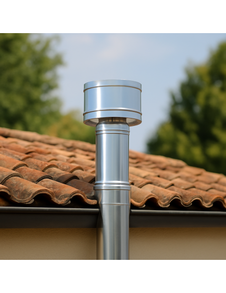 Fumaiolo 4 Venti Base Tonda In Acciaio Inox Diametro 80 mm Camini Stufe