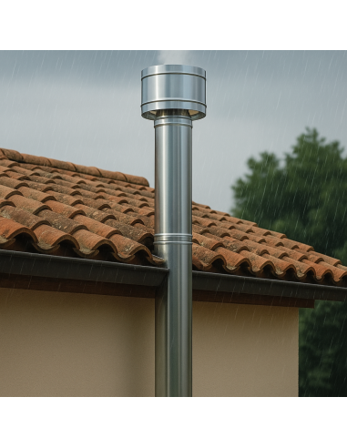 Fumaiolo 4 Venti Base Tonda In Acciaio Inox Diametro 80 mm Camini Stufe