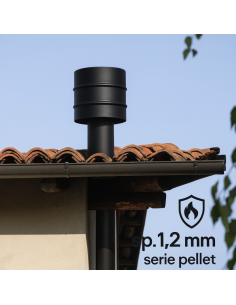 Fumaiolo 4 Venti Acciaio Al Carbonio Verniciato Spessore 1,2 Mm Diametro 80 Per Stufa Pellet 2