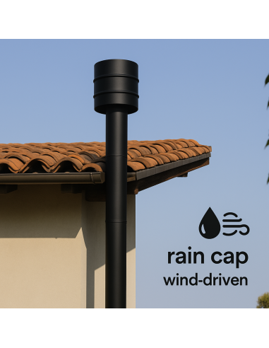Fumaiolo 4 Venti Acciaio Al Carbonio Verniciato Spessore 1,2 Mm Diametro 80 Per Stufa Pellet