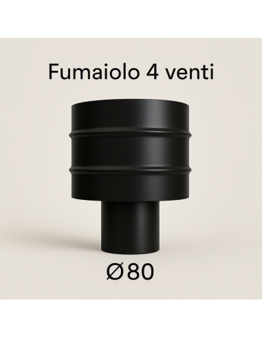 Fumaiolo 4 Venti Acciaio Al Carbonio Verniciato Spessore 1,2 Mm Diametro 80 Per Stufa Pellet