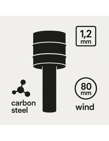 Fumaiolo 4 Venti Acciaio Al Carbonio Verniciato Spessore 1,2 Mm Diametro 80 Per Stufa Pellet