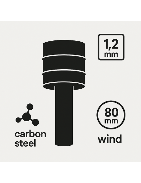 Fumaiolo 4 Venti Acciaio Al Carbonio Verniciato Spessore 1,2 Mm Diametro 80 Per Stufa Pellet