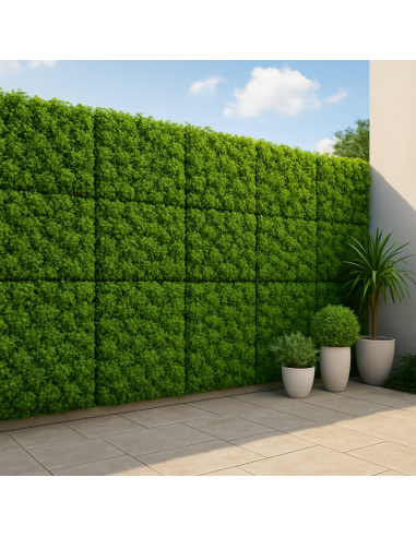 Pannello Decorativo Siepe Artificiale Interni Esterni 50 x 50 x h3 cm Lichene 
