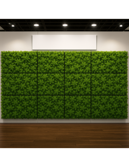 Pannello Decorativo Siepe Artificiale Interni Esterni 50 x 50 x h3 cm Lichene 