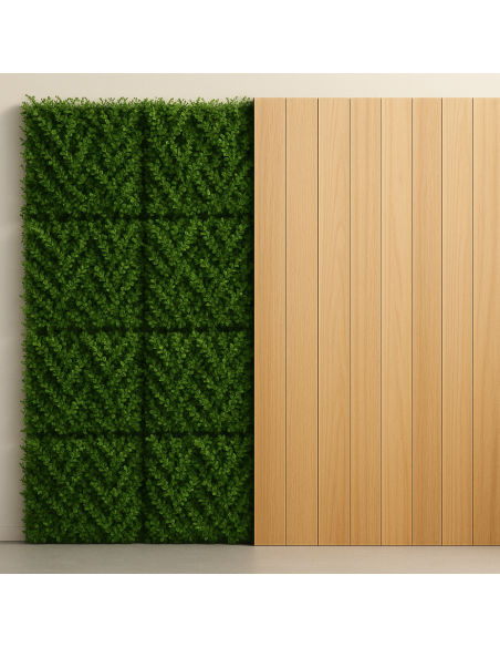 Pannello Decorativo Siepe Artificiale Interni Esterni 50 x 50 x h3 cm Felce  
