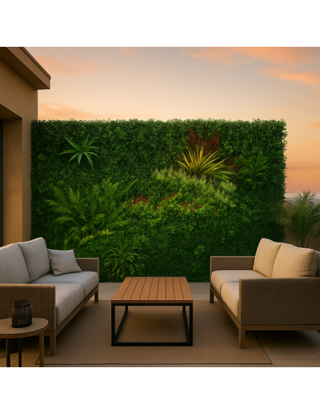 Pannello Decorativo Siepe Artificiale Interni Esterni 100 x 100 x h5 cm Spring