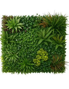Pannello decorativo di siepe artificiale da 100 x 100 cm per interni ed esterni Amazzonia effetto 3D 2