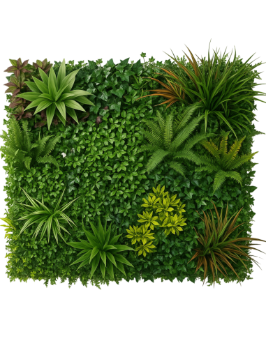Pannello decorativo di siepe artificiale da 100 x 100 cm per interni ed esterni Amazzonia effetto 3D