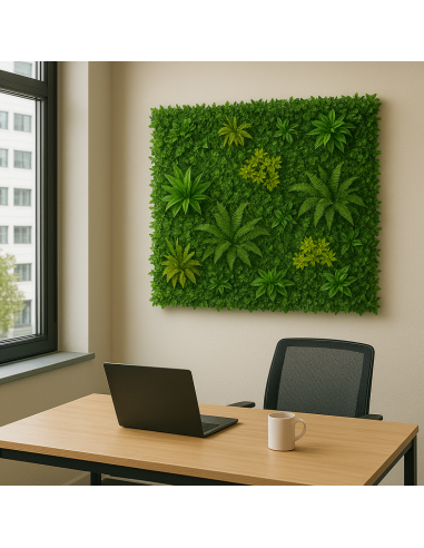 Pannello decorativo di siepe artificiale da 100 x 100 cm per interni ed esterni Amazzonia effetto 3D