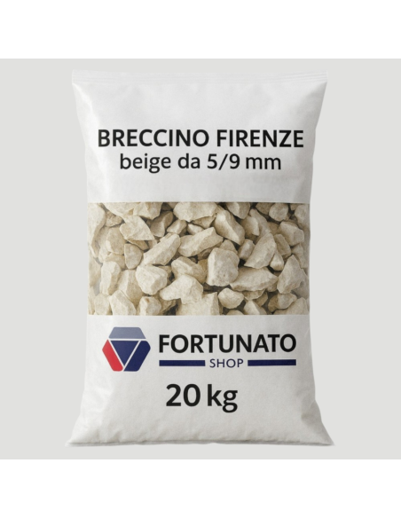 Breccino Firenze Colore Beige  5/9 mm Granulato Decorazioni Finiture Sacco 20 kg