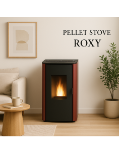 Stufa Pellet Roxy 7,87 Kw Colore Bordeaux Volume Riscaldabile 180 m³ Classe A+ 2