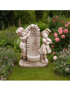 Fontana Calcestruzzo Cemento Senza Rubinetto 75x35xH.91cm Modello Bimbo Bimba 2