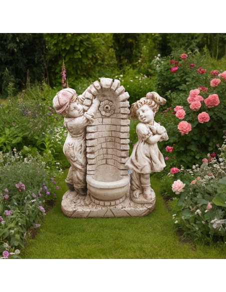 Fontana Calcestruzzo Cemento Senza Rubinetto 75x35xH.91cm Modello Bimbo Bimba