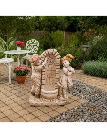 Fontana Calcestruzzo Cemento Senza Rubinetto 75x35xH.91cm Modello Bimbo Bimba