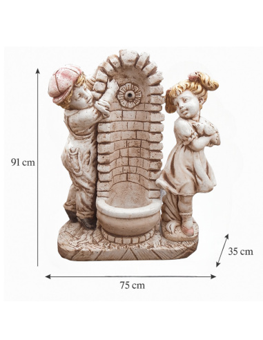 Fontana Calcestruzzo Cemento Senza Rubinetto 75x35xH.91cm Modello Bimbo Bimba