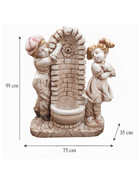 Fontana Calcestruzzo Cemento Senza Rubinetto 75x35xH.91cm Modello Bimbo Bimba