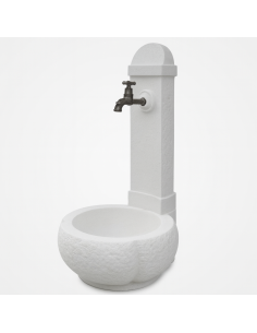 Fontana Giardino Camogni Bianco Calcestruzzo Cemento Senza Rubinetto 