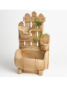 Fontana Giardino Botte Marrone Calcestruzzo Senza Rubinetto 56 x 39 x h.103 cm