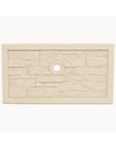 Frontalino Pilozza Serie Muraglietto Foro Bianco Effetto Pietra 45 x h.24 cm