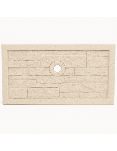Frontalino Pilozza Serie Muraglietto Foro Bianco Effetto Pietra 45 x h.24 cm