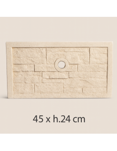 Frontalino Pilozza Serie Muraglietto Foro Bianco Effetto Pietra 45 x h.24 cm 2