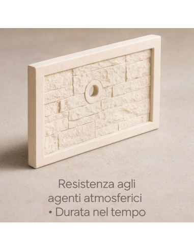 Frontalino Pilozza Serie Muraglietto Foro Bianco Effetto Pietra 45 x h.24 cm