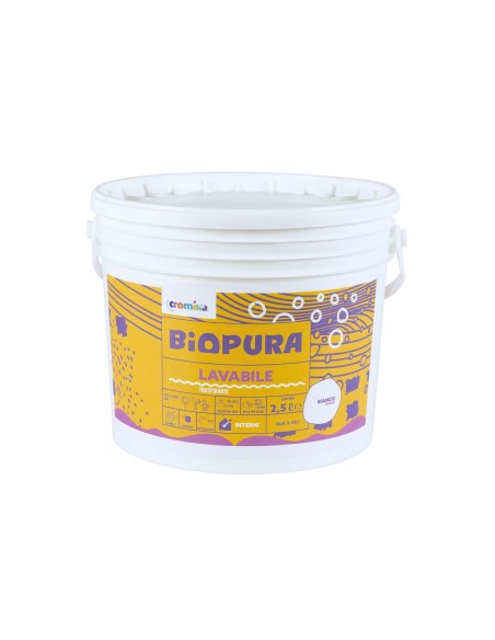 Superpittura Lavabile Traspirante Interni Alta Copertura Linea BIOPURA Cromika