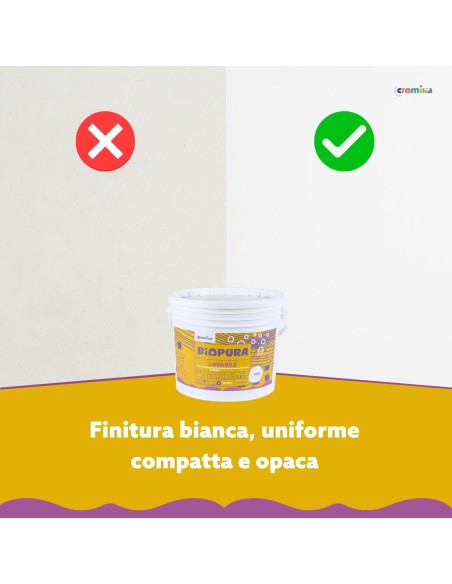 Superpittura Lavabile Traspirante Interni Alta Copertura Linea BIOPURA Cromika