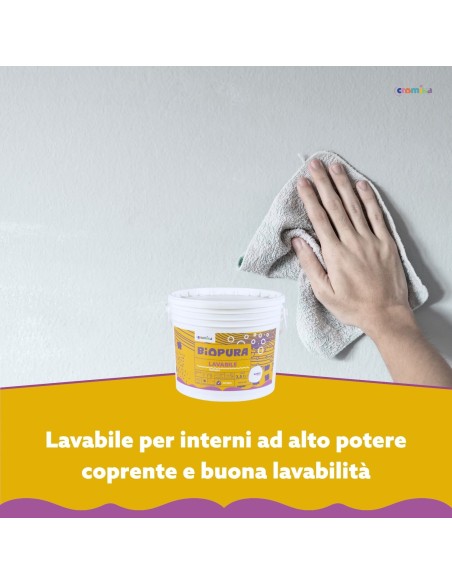 Superpittura Lavabile Traspirante Interni Alta Copertura Linea BIOPURA Cromika