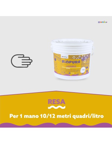 Superpittura Lavabile Traspirante Interni Alta Copertura Linea BIOPURA Cromika