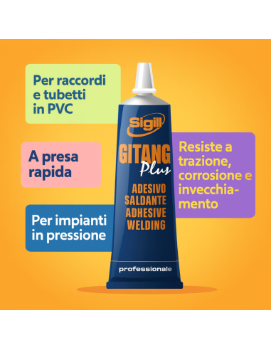 Adesivo Trasparente Gitang Plus Incollaggio Tubi Plastica Pvc A Pressione 125gr 