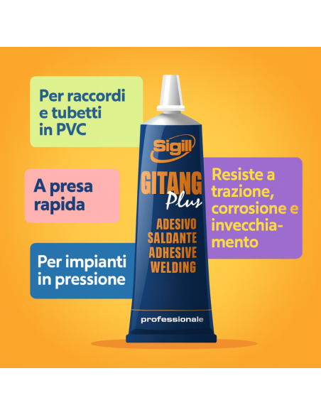 Adesivo Trasparente Gitang Plus Incollaggio Tubi Plastica Pvc A Pressione 125gr 