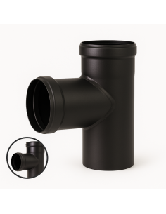Raccordo T Scarico Fumi Stufa Pellet 90° Diametro 80 mm Spessore 1,2 mm 2